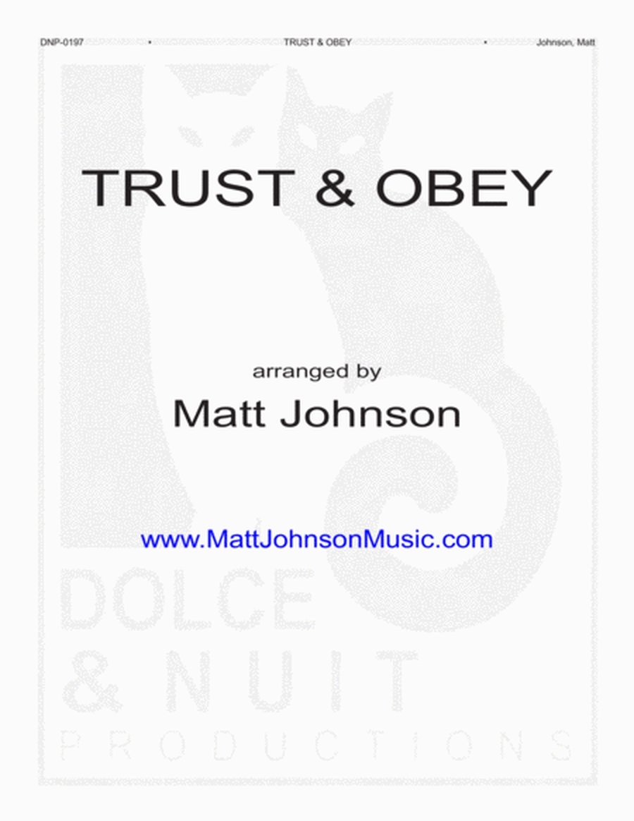 Trust and Obey-a jazzy upbeat ensemble arrangement image number null