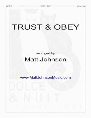 Trust and Obey-a jazzy upbeat ensemble arrangement