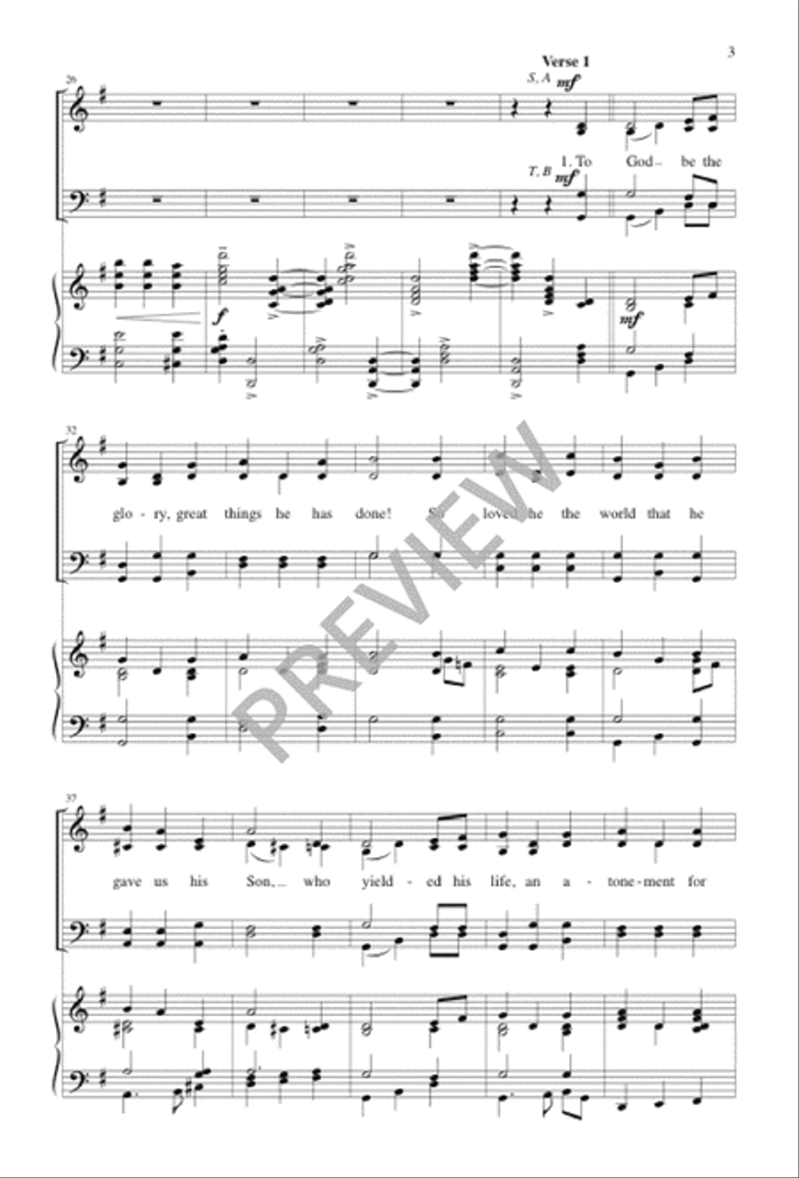 To God Be the Glory To God Be the Glory 4-Part scores gallery preview page 3