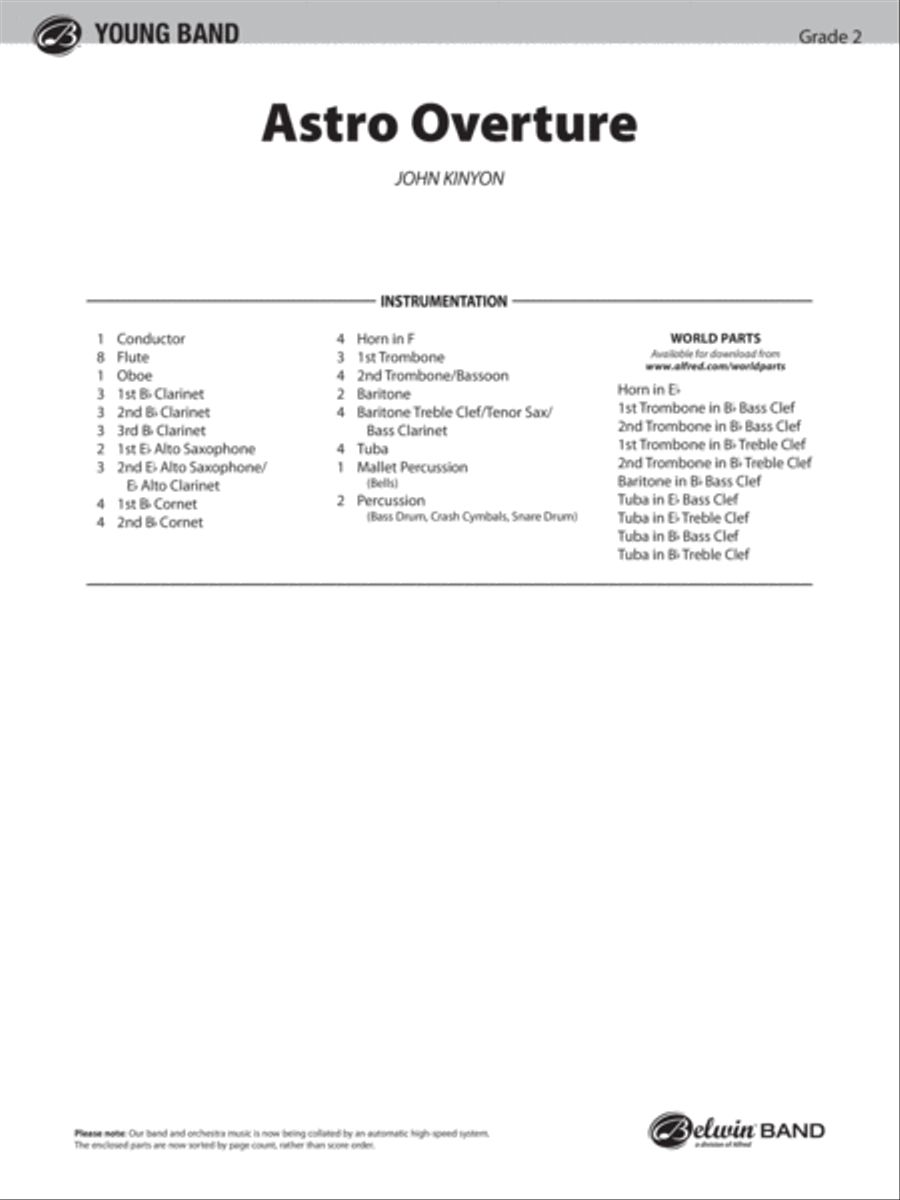 Astro Overture: Score Astro Overture: Score Concert Band scores gallery preview page 1