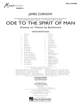Book cover for Ode to the Spirit of Man - Conductor Score (Full Score)