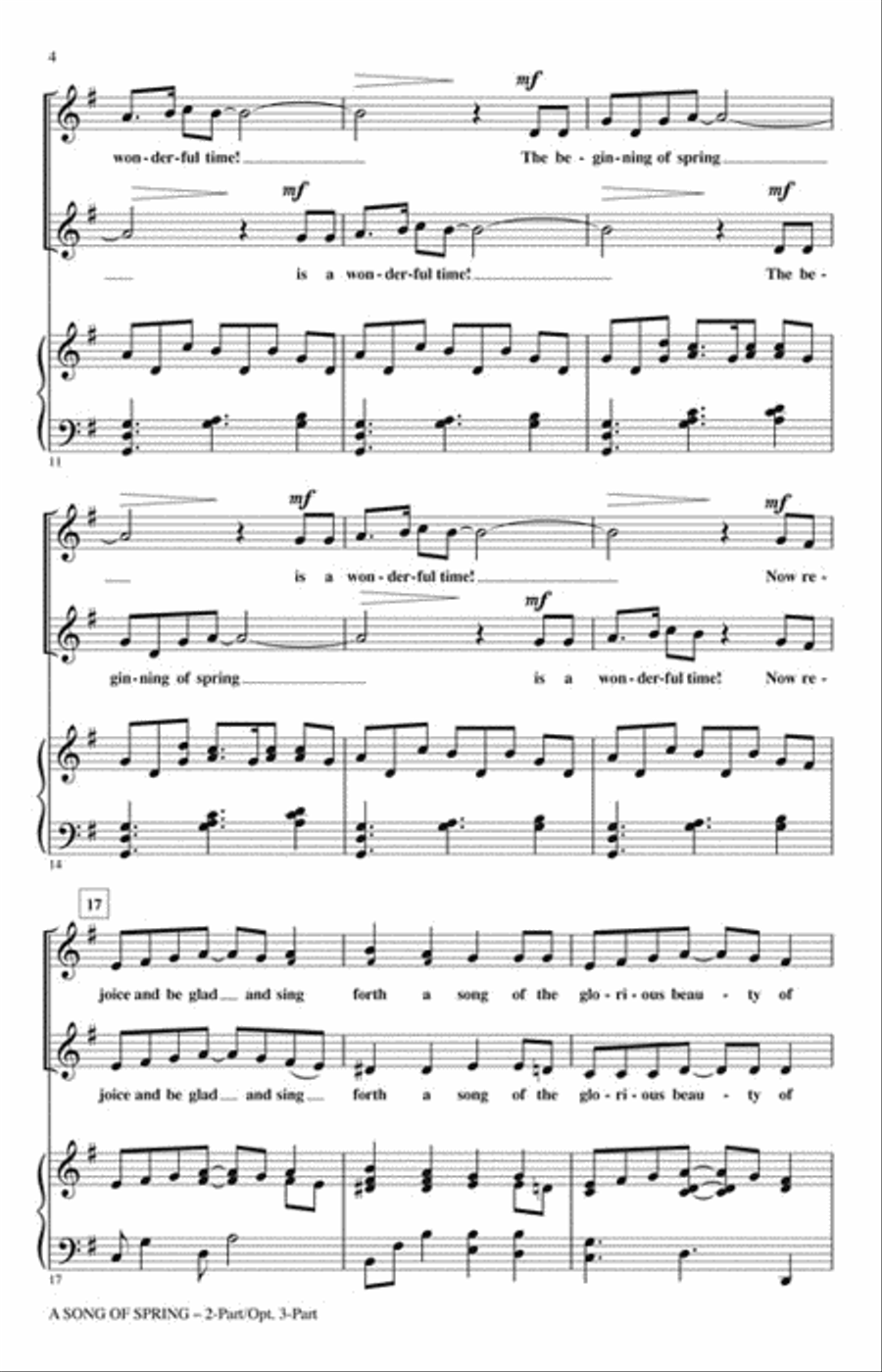 A Song of Spring 3-Part scores gallery preview page 3