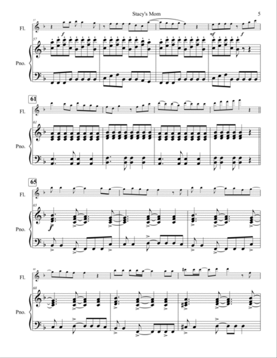 Stacy's Mom Flute Solo scores gallery preview page 6
