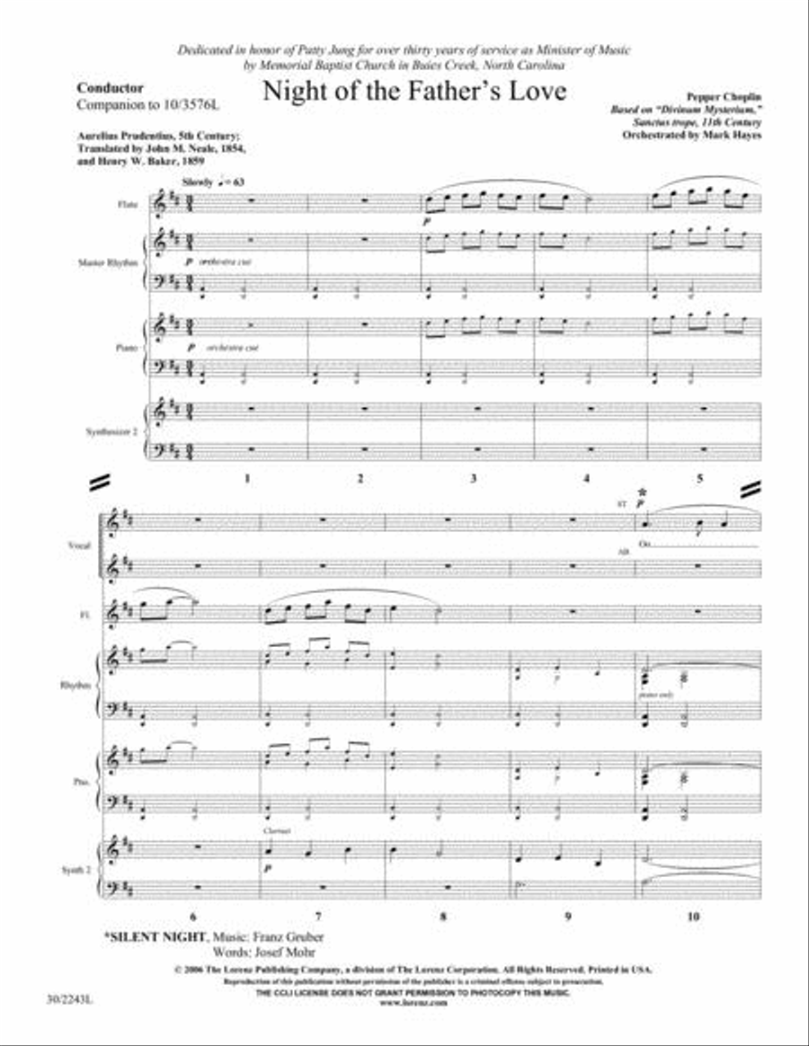 Night of the Father's Love - Flute, Rhythm, and Digital Keyboard(s) Choir scores gallery preview page 2