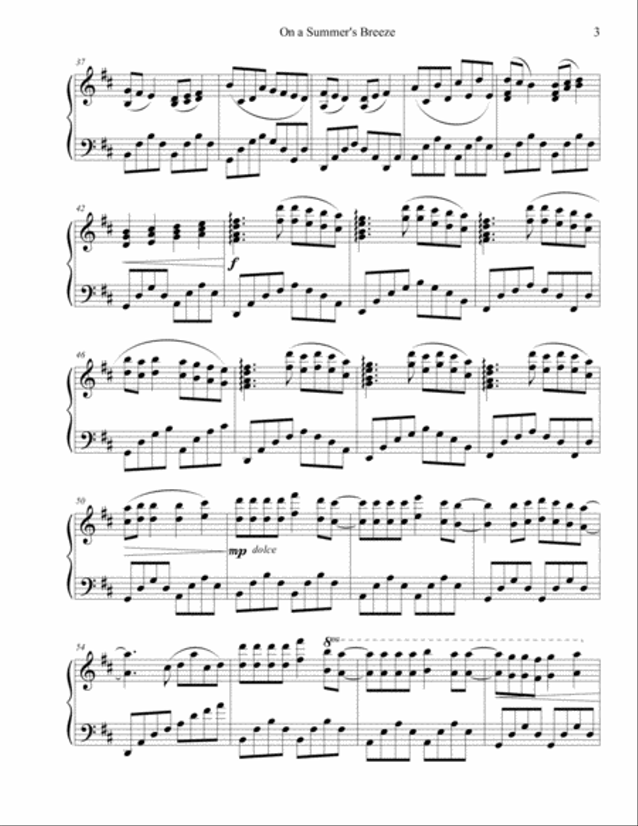 On a Summer's Breeze Piano Solo scores gallery preview page 3