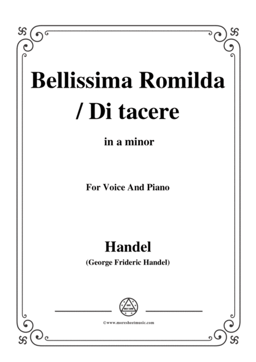 Handel-Bellissima Romilda(Di tacere),from 'Serse',in a minor,for Voice and Piano image number null