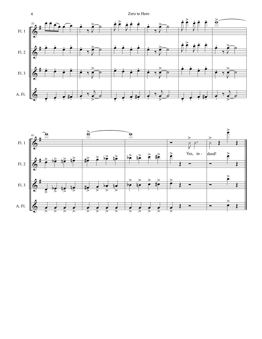 Zero To Hero from Walt Disney Pictures' HERCULES Woodwind Quartet scores gallery preview page 4