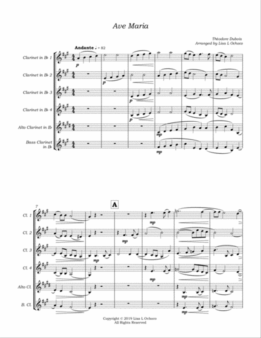 Ave Maria for Clarinet Choir Clarinet Choir scores gallery preview page 5