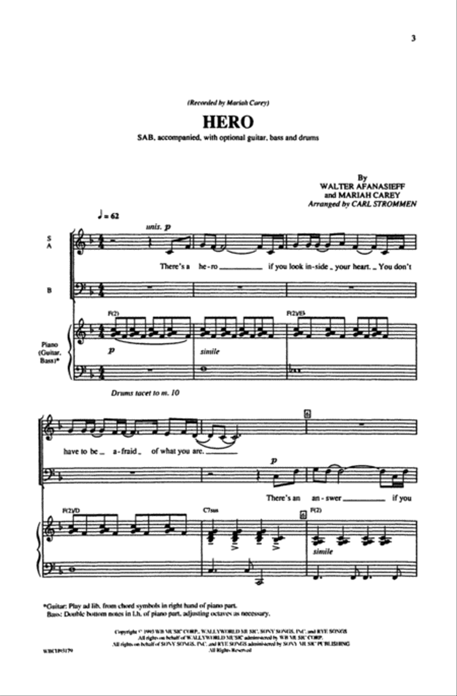 Book cover for Hero (recorded by Mariah Carey)