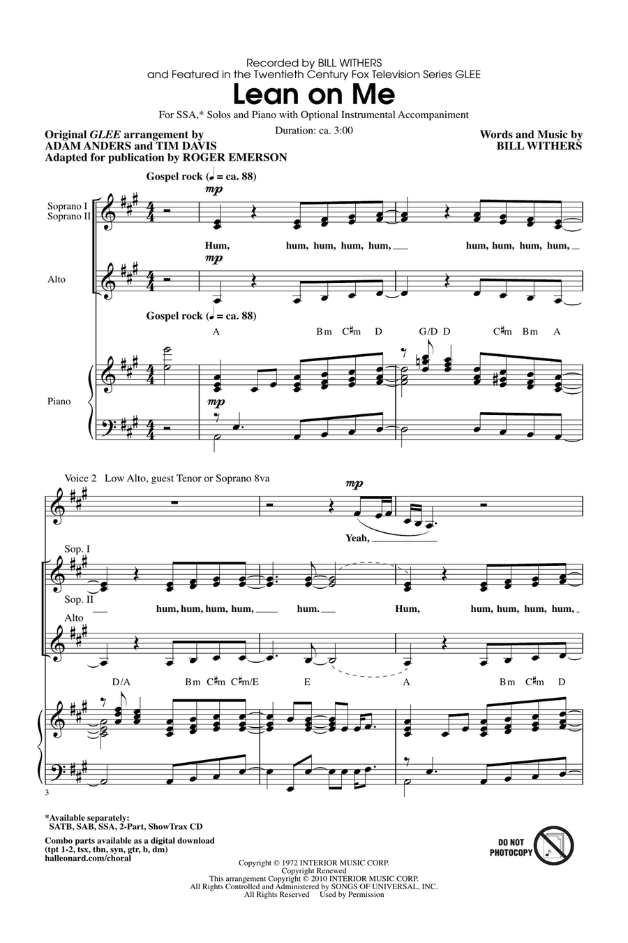 Lean On Me (ed. Roger Emerson)
