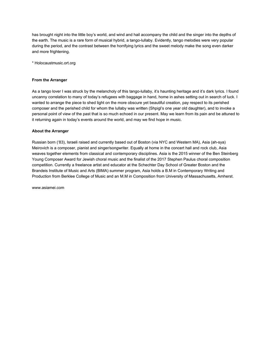 Makh Tsi Di Eygelekh (close your eyes) 3-Part scores gallery preview page 2
