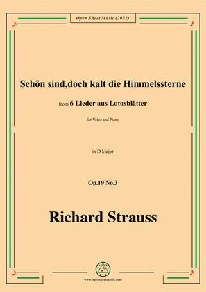 Book cover for Richard Strauss-Schön sind,doch kalt die Himmelssterne,in D Major