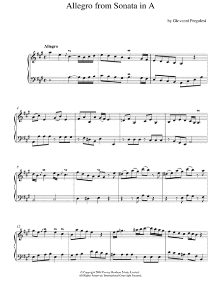 Allegro (Harpsichord Sonata In A Major)