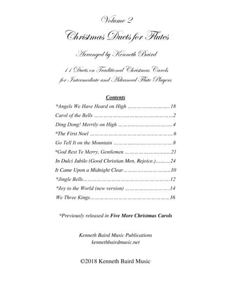 Christmas Duets, Volume 2, for Flutes