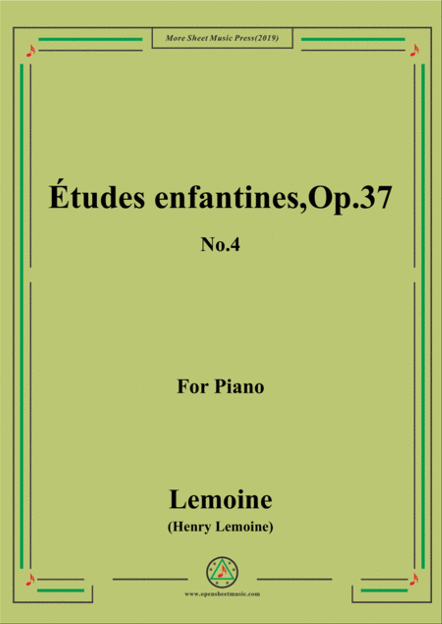 Lemoine-Études enfantines(Etudes) ,Op.37, No.4 Piano Method scores gallery preview page 1