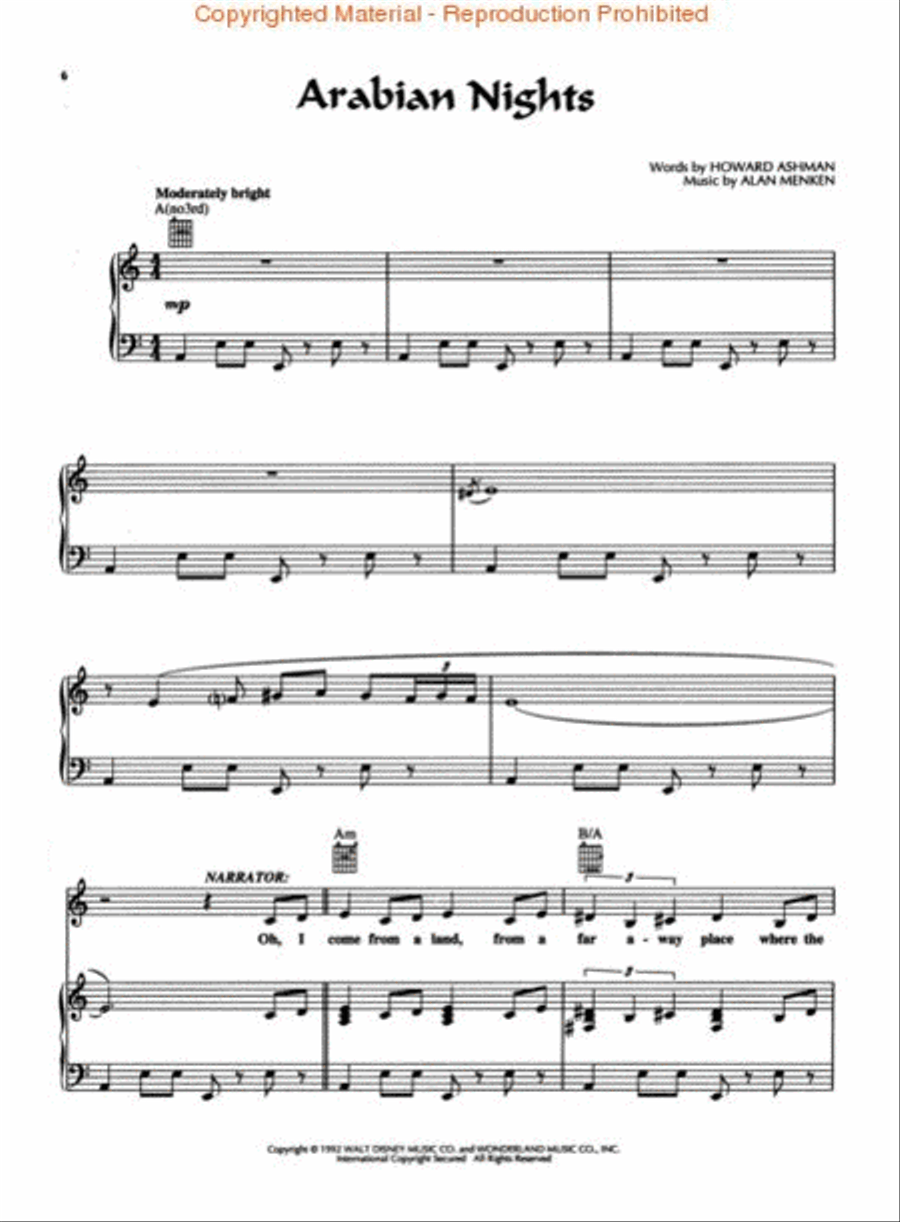 Aladdin Piano, Vocal, Guitar scores gallery preview page 2