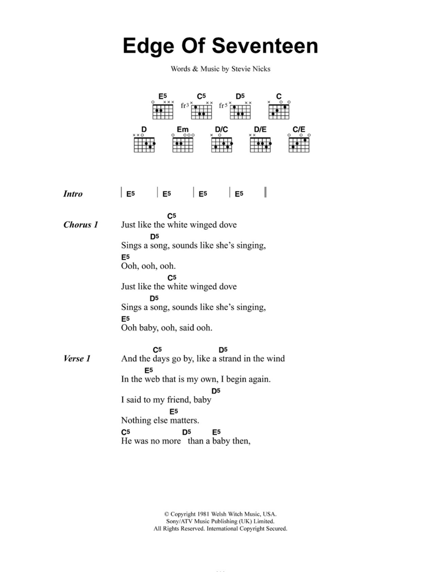 Edge Of Seventeen Acoustic Guitar scores gallery preview page 1