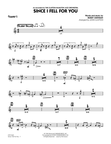 Since I Fell for You (arr. John Clayton) - Trumpet 3