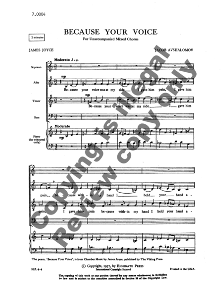Because Your Voice 4-Part scores gallery preview page 5