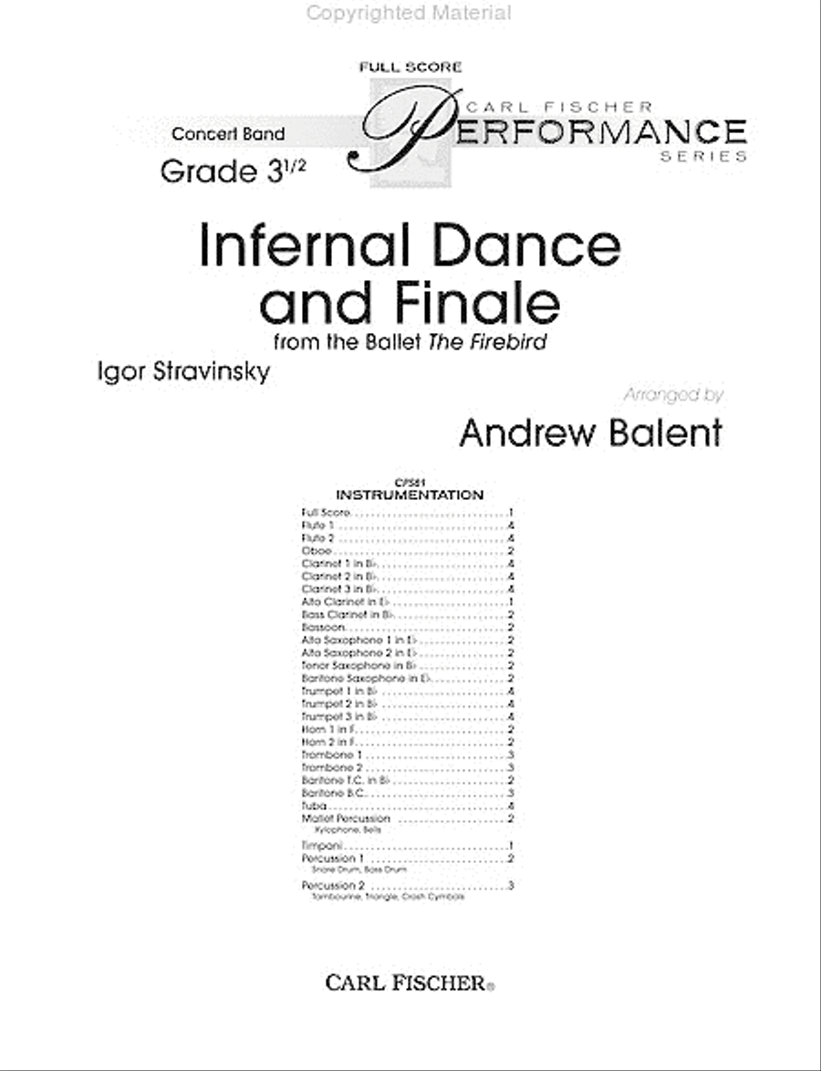 Infernal Dance and Finale (from the Ballet 