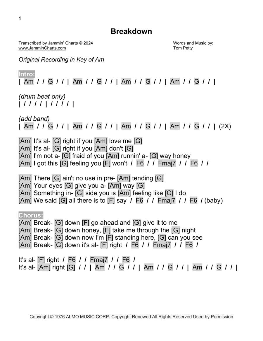 Breakdown Acoustic Guitar scores gallery preview page 1