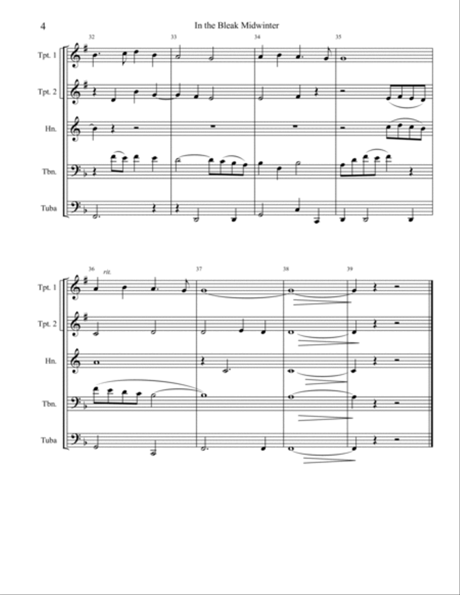 In the Bleak Midwinter Brass Ensemble scores gallery preview page 4