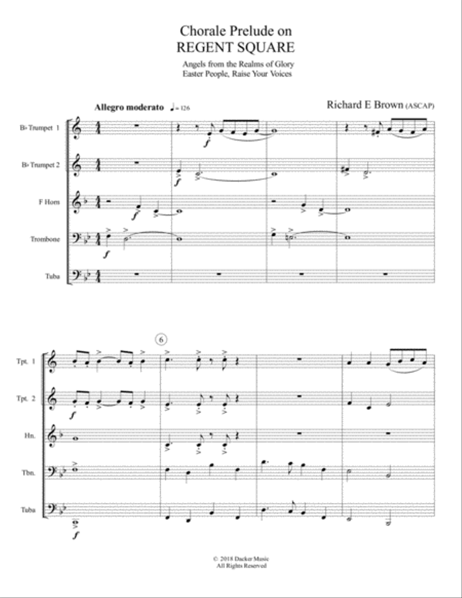 Chorale Prelude on Regent Square - Brass Quintet Brass Quintet scores gallery preview page 3