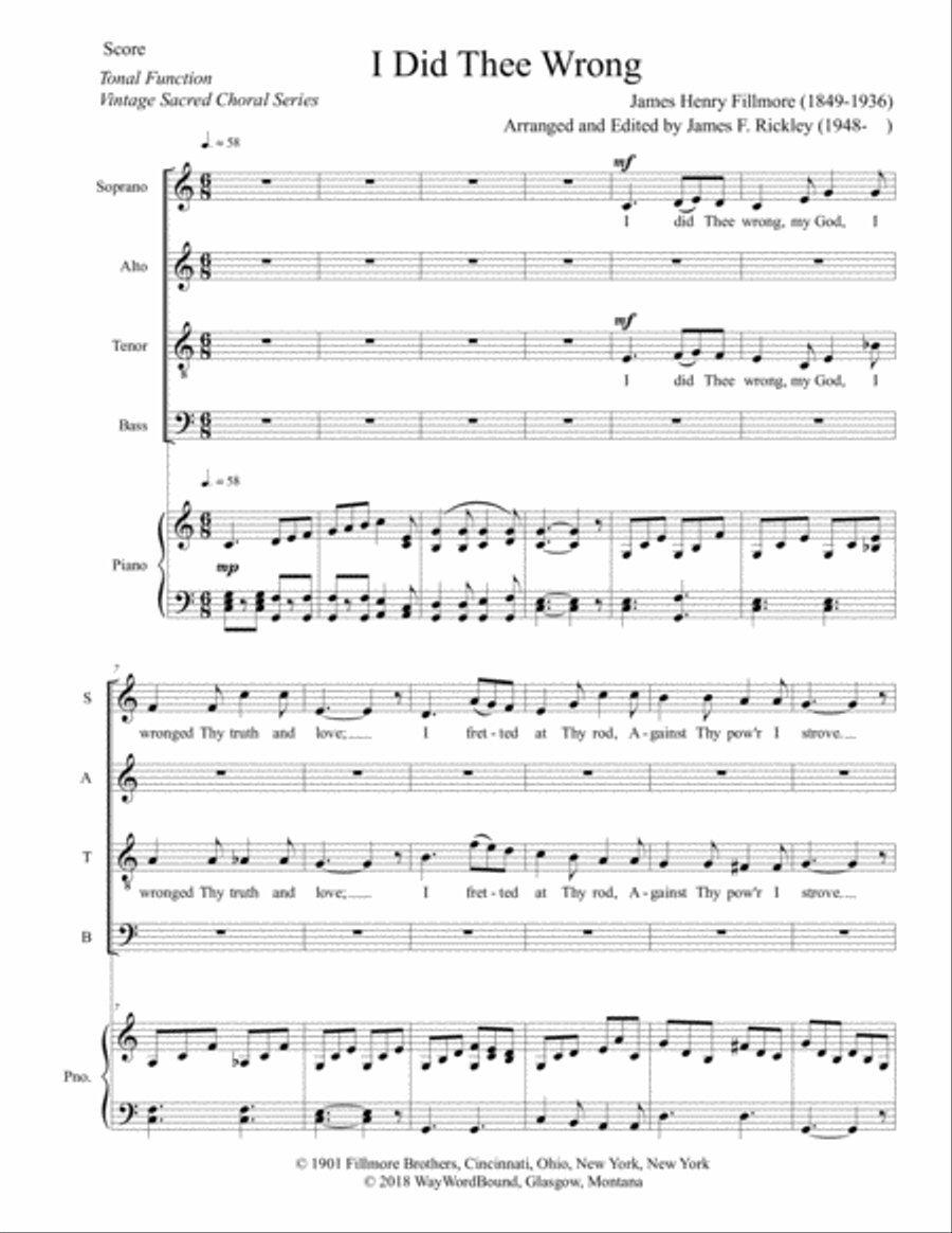 I Did Thee Wrong 4-Part scores gallery preview page 1
