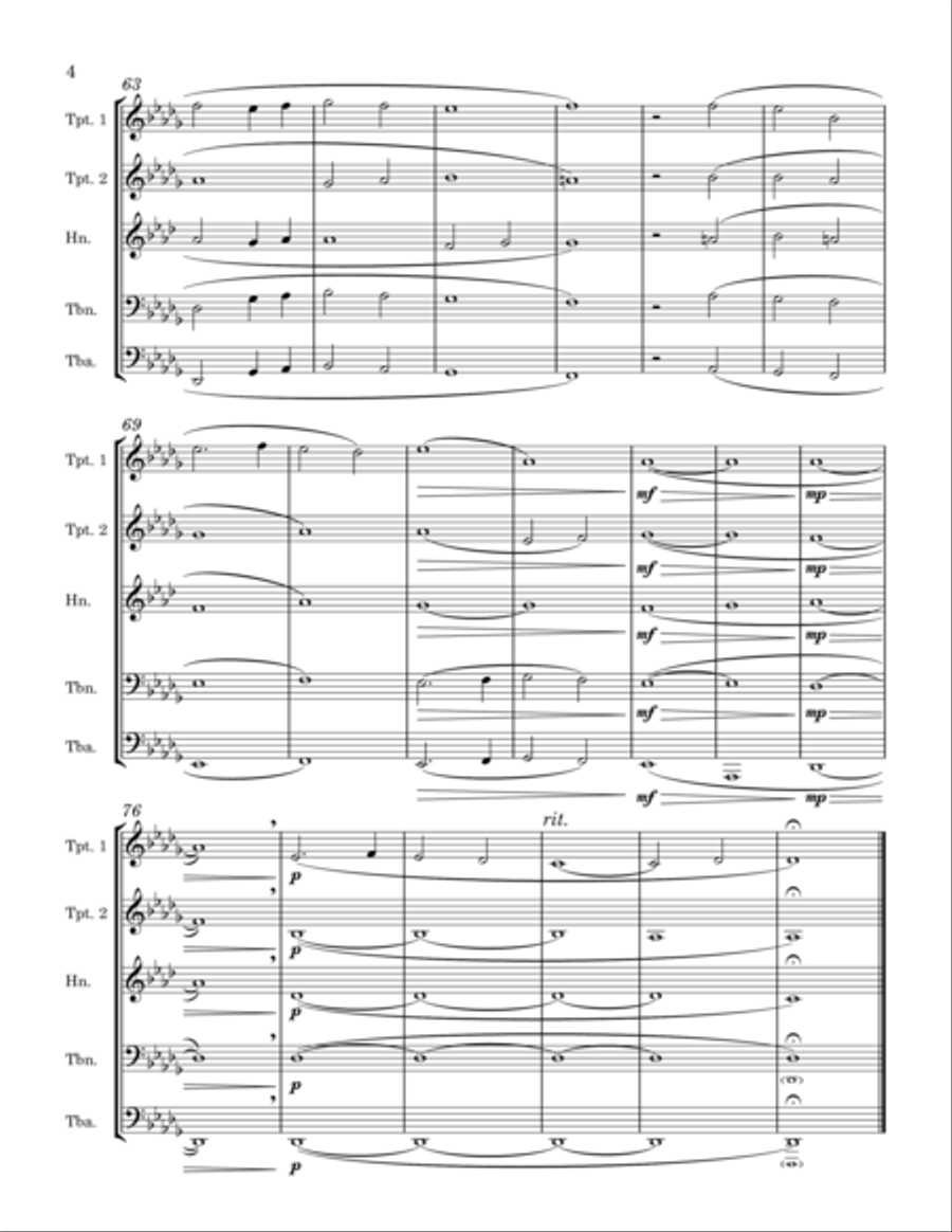Salvation is Created Brass Quintet scores gallery preview page 4