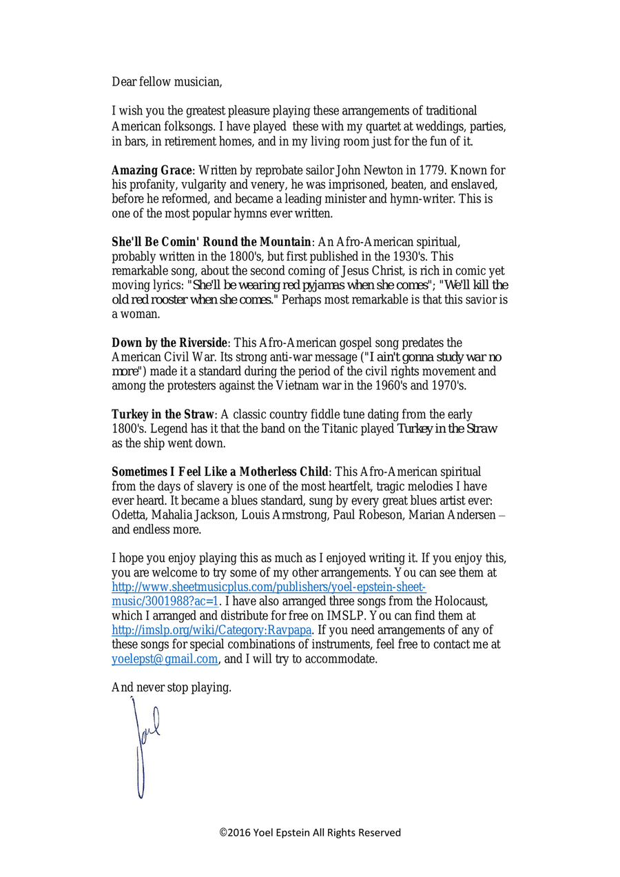 Best-loved American Folksongs for string quartet or string orchestra - Volume 2 String Quartet scores gallery preview page 3