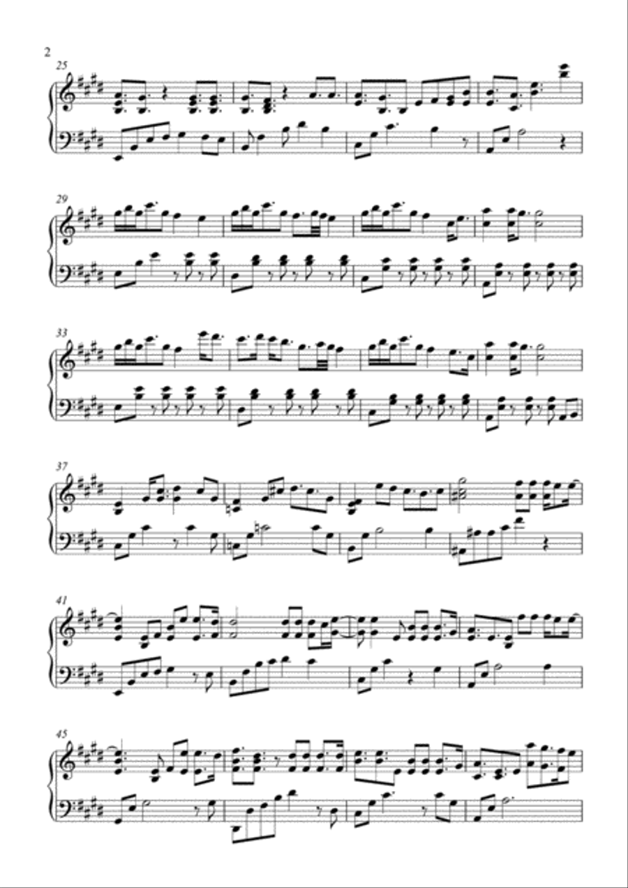 Never Break Piano Solo scores gallery preview page 2