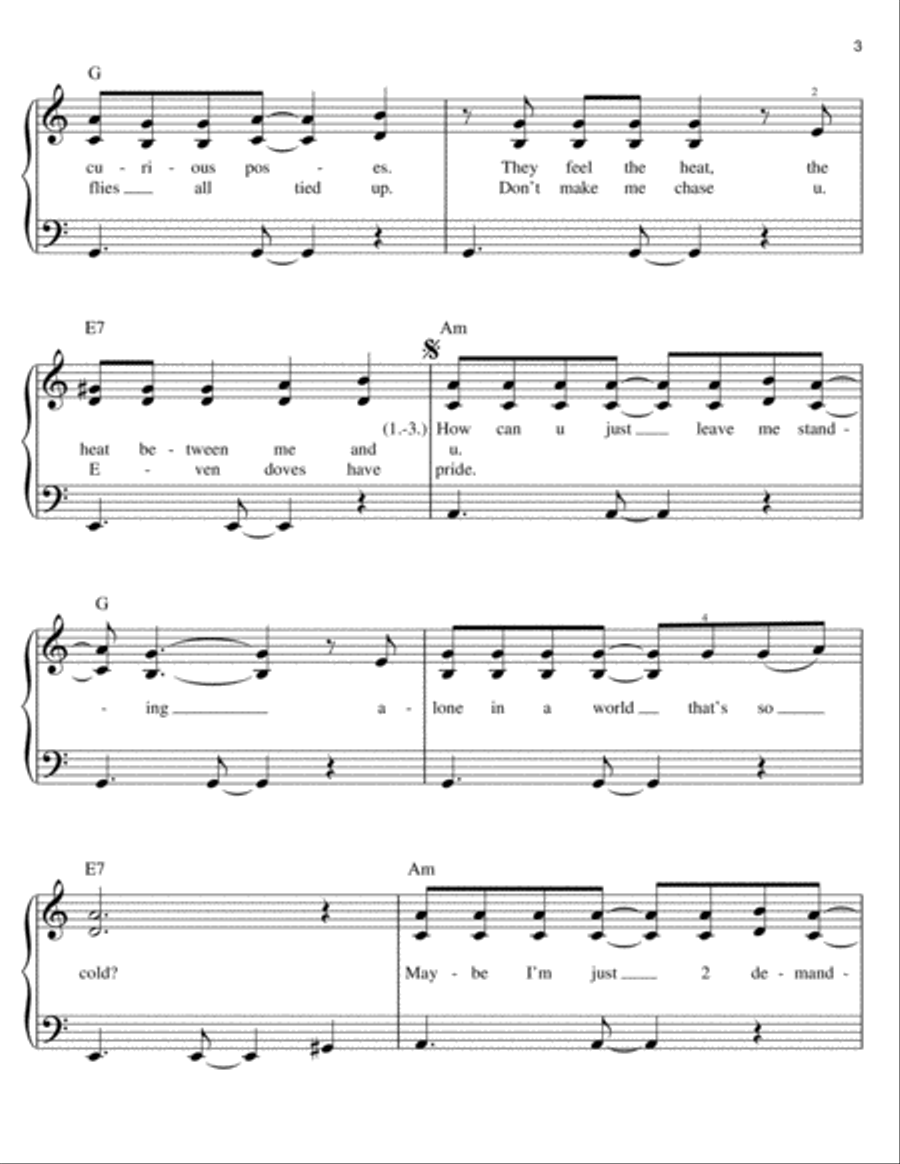 When Doves Cry Easy Piano scores gallery preview page 3