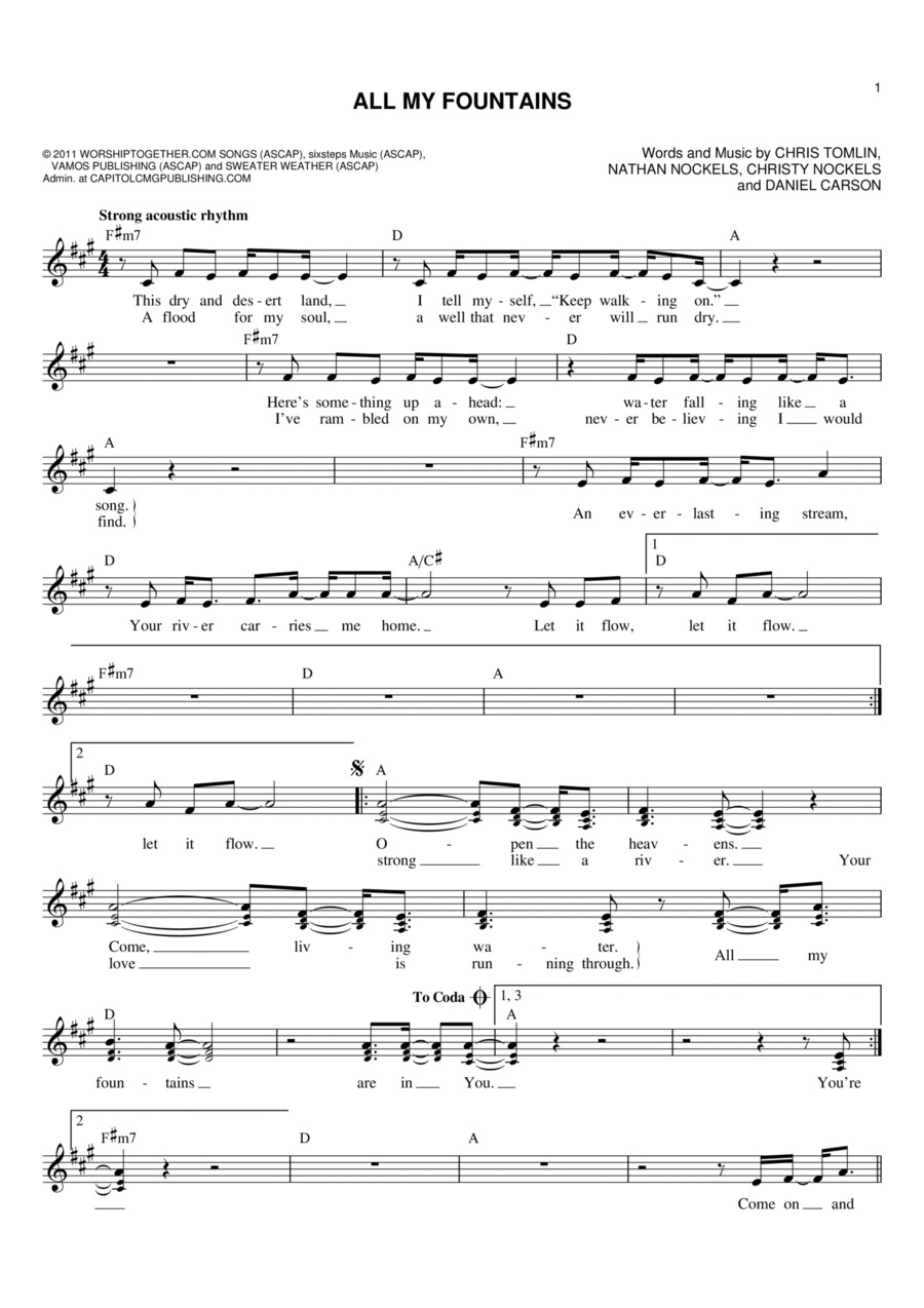 All My Fountains All My Fountains Flute scores gallery preview page 1