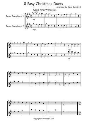 8 Easy Christmas Duets for Tenor Saxophone
