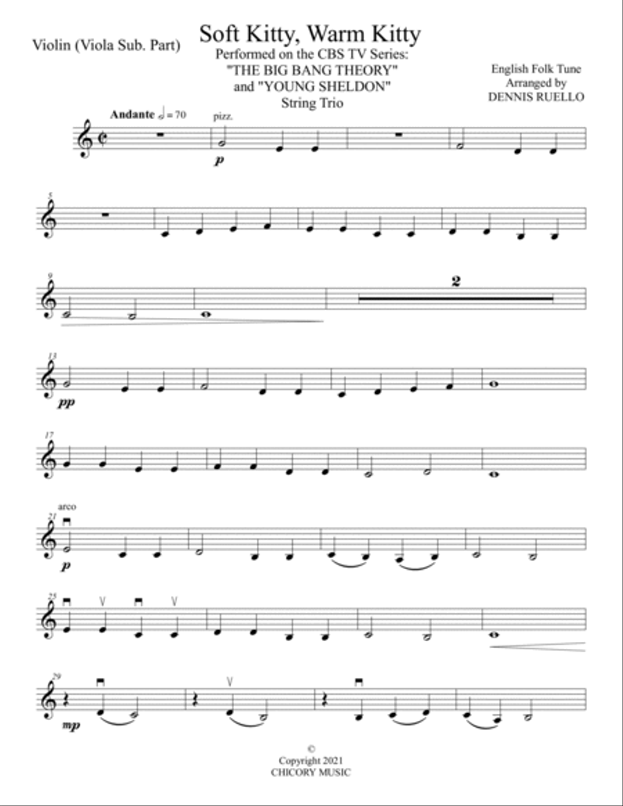 Soft Kitty, Warm Kitty - Performed on the CBS TV Series: 