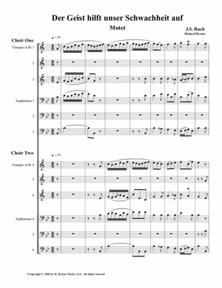 Der Geist hilft unser Schwachheit auf by J.S. Bach for Double Brass Choir