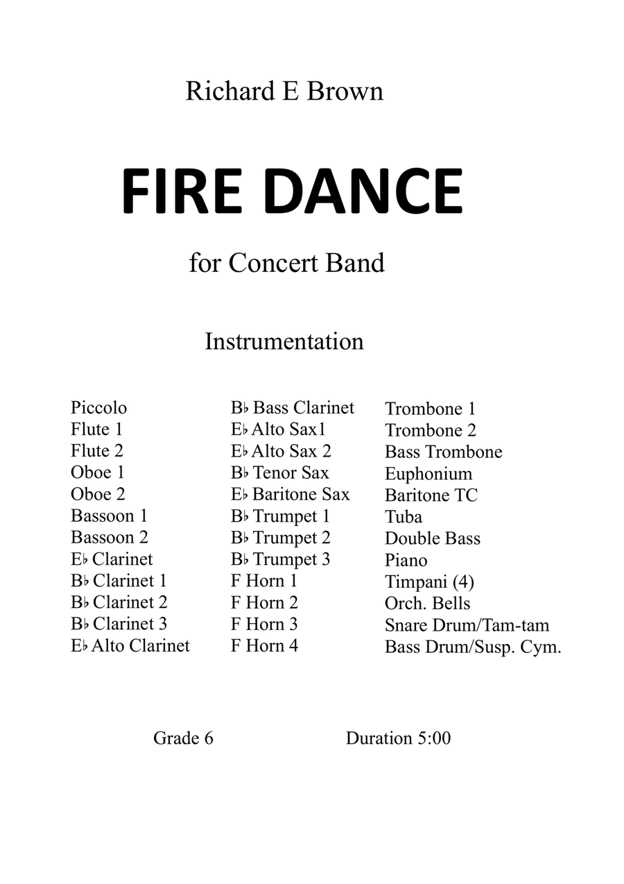 Fire Dance for Concert Band Concert Band scores gallery preview page 2