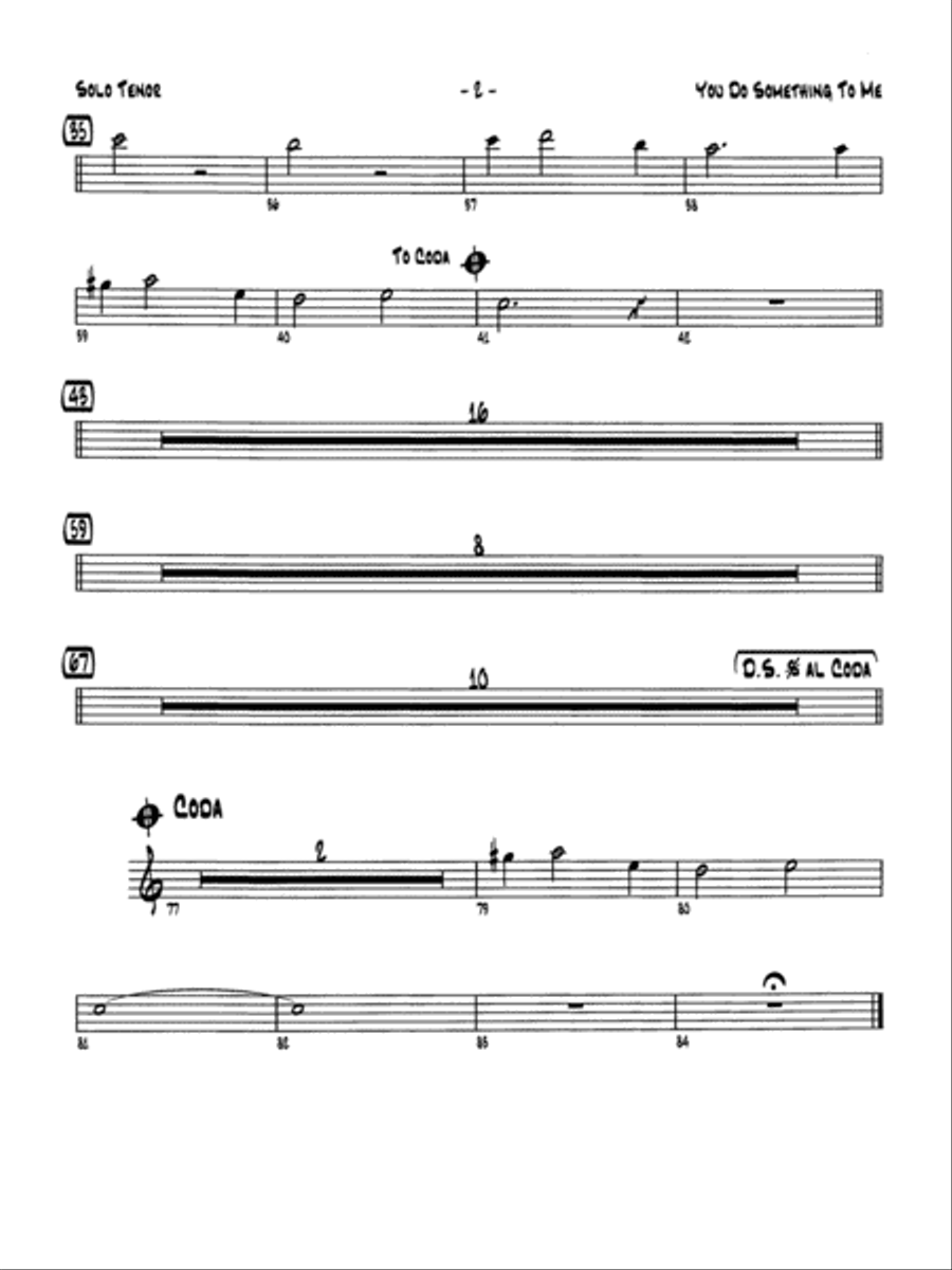 You Do Something to Me: Solo Tenor Saxophone Jazz Ensemble scores gallery preview page 2