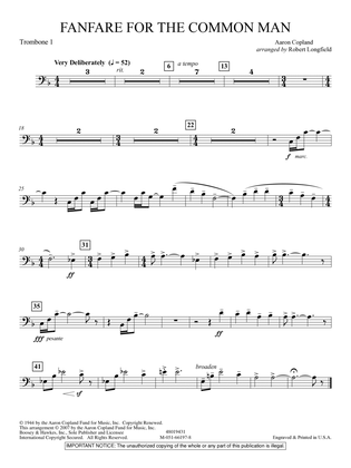 Fanfare For The Common Man (arr. Robert Longfield) - Trombone 1