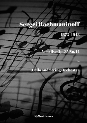 Book cover for Sergei Rachmaninoff Vocalise Op. 35 No. 14 for Cello and String Orchestra