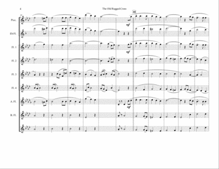 The Old Rugged cross Woodwind Quartet scores gallery preview page 4