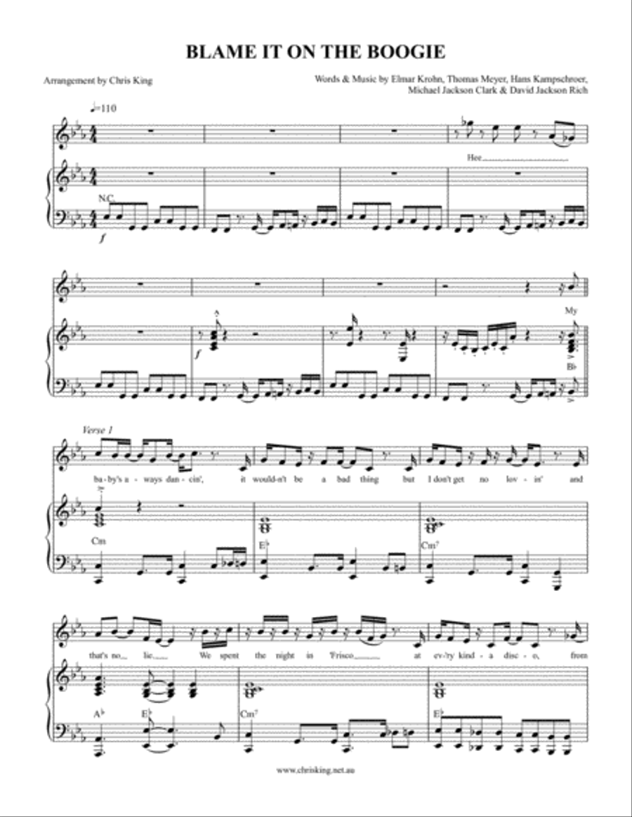 Blame It On The Boogie Voice scores gallery preview page 1
