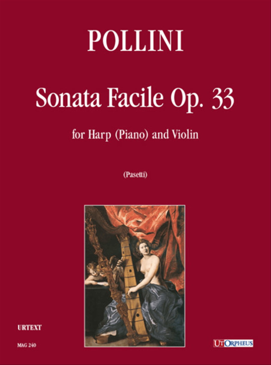 Sonata Facile Op. 33 for Harp (Piano) and Violin Harp scores gallery preview page 1