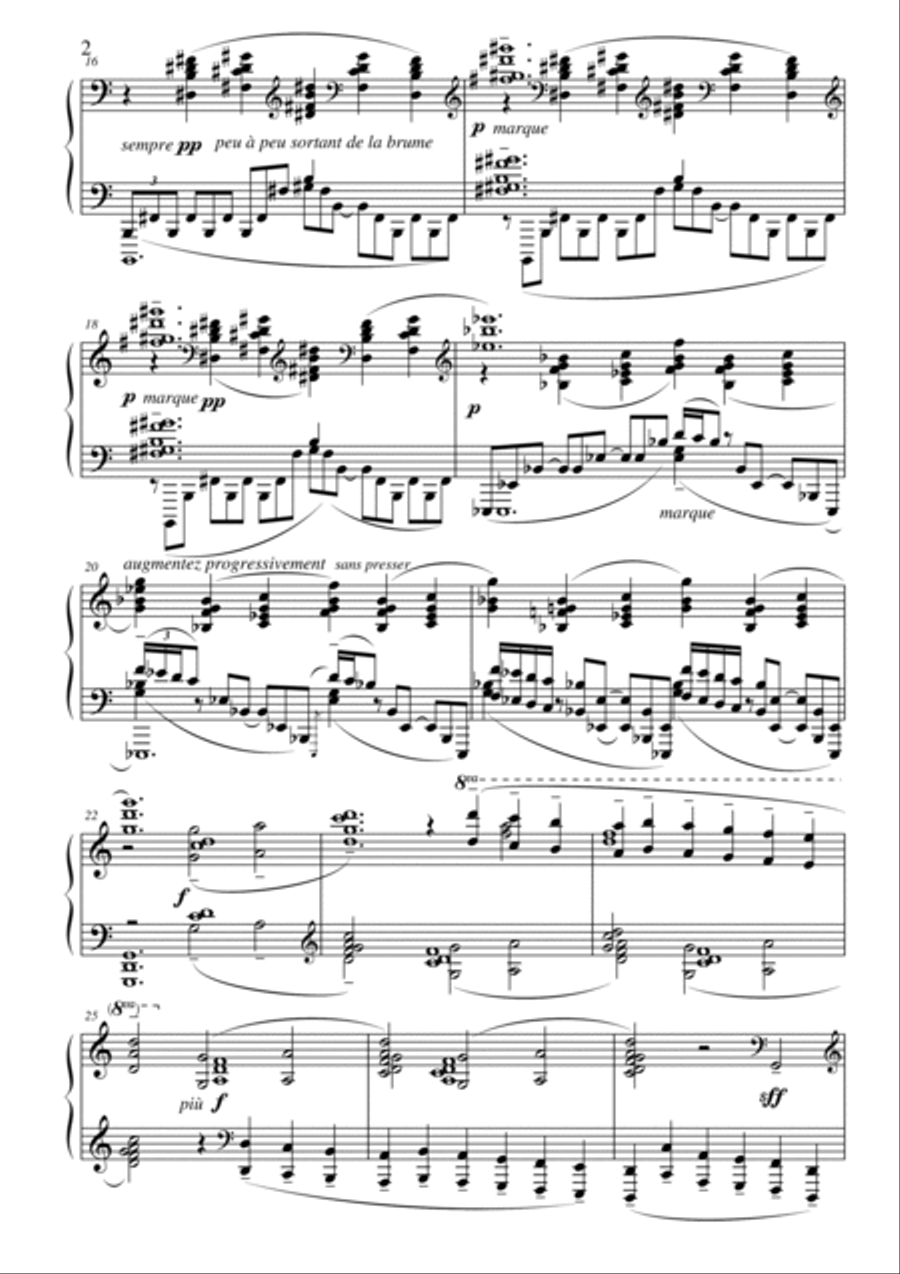 Debussy-La cathedrale engloutie for piano solo Piano Solo scores gallery preview page 3
