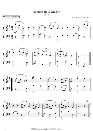 Minuet in G Major (EASY PIANO) (K. 1) [Wolfgang Amadeus Mozart]