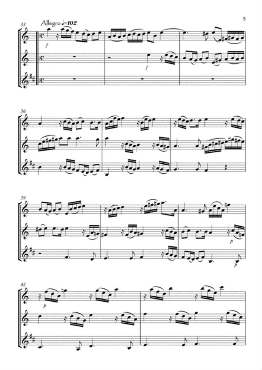 Sonata No.4 Woodwind Trio scores gallery preview page 5
