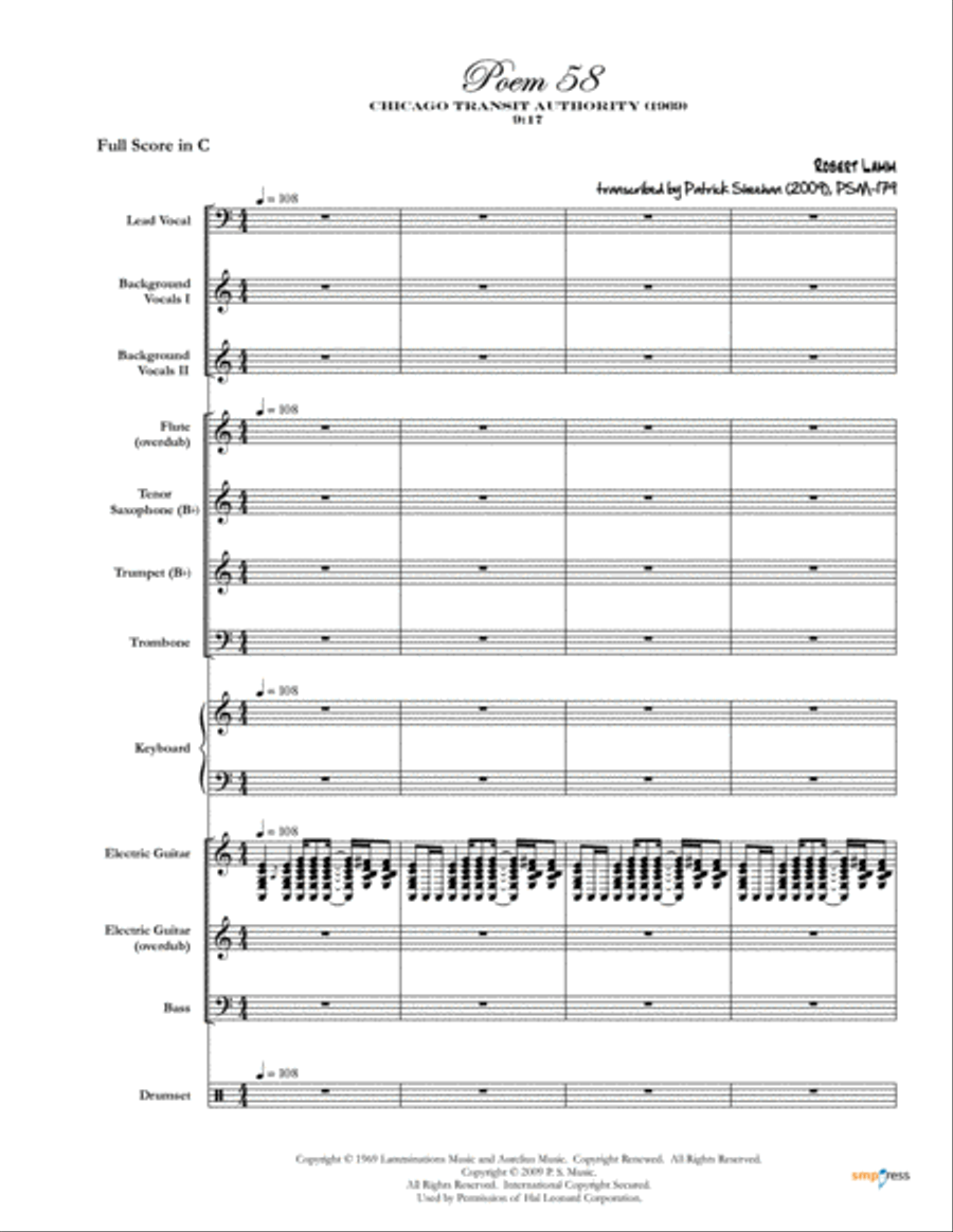 Poem 58 Small Ensemble scores gallery preview page 1