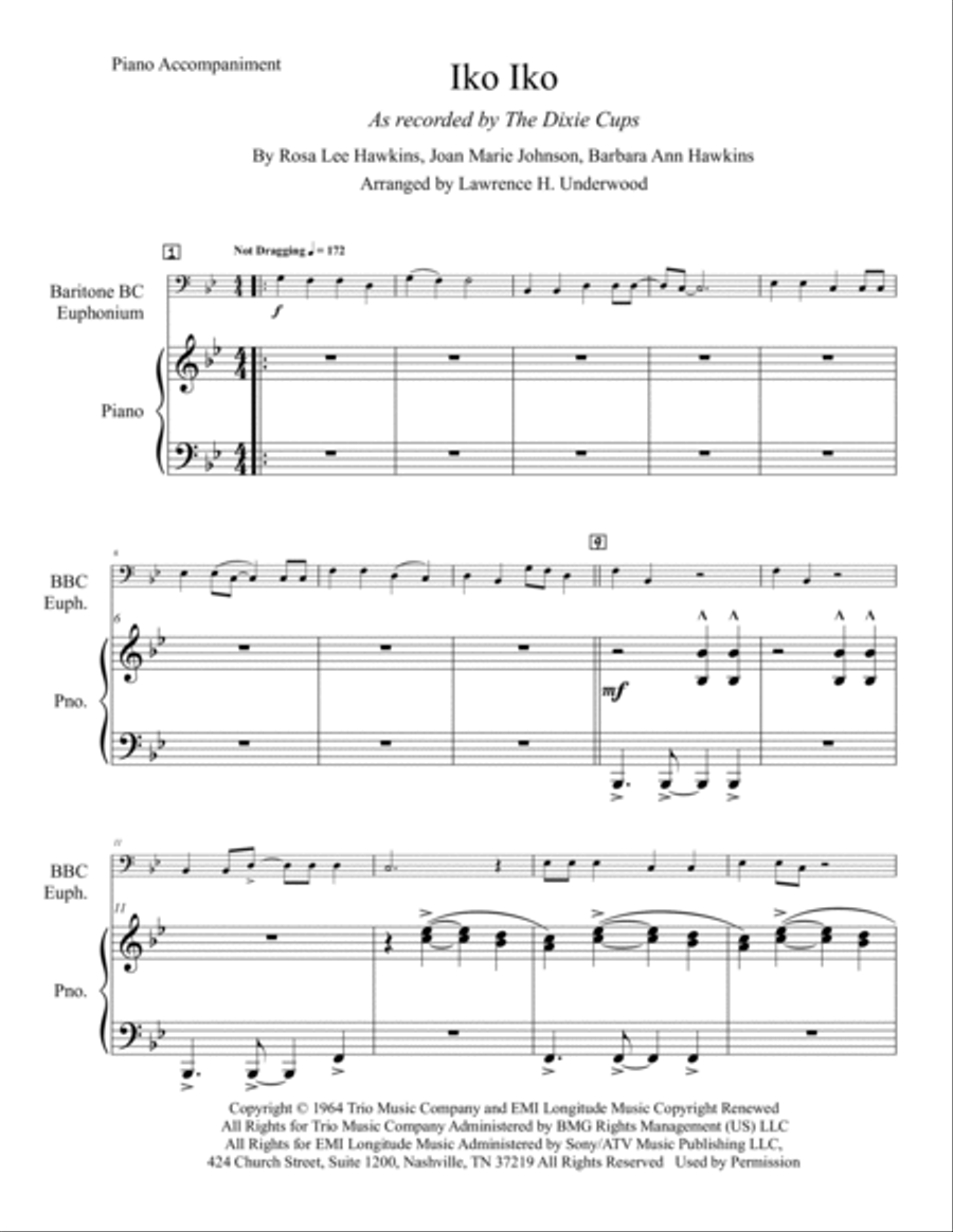 Iko Iko Baritone Horn BC scores gallery preview page 2