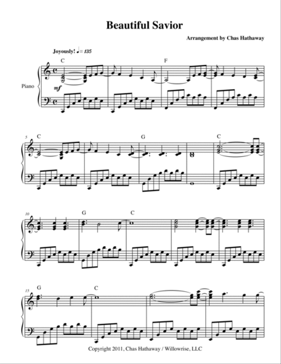 Beautiful Savior Piano Solo scores gallery preview page 2