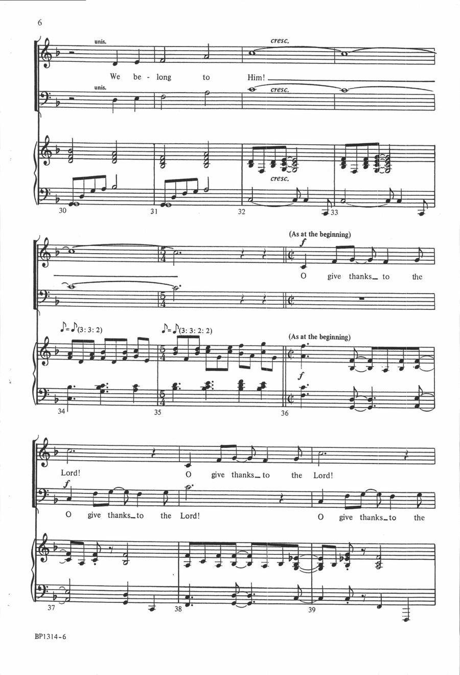 O Give Thanks to the Lord 4-Part scores gallery preview page 5